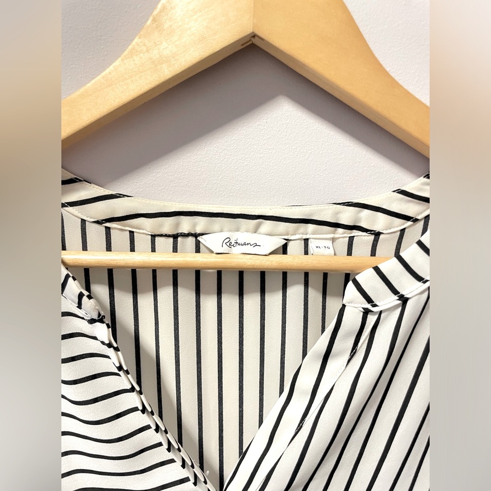 Striped Button Up Short Sleeve Blouse